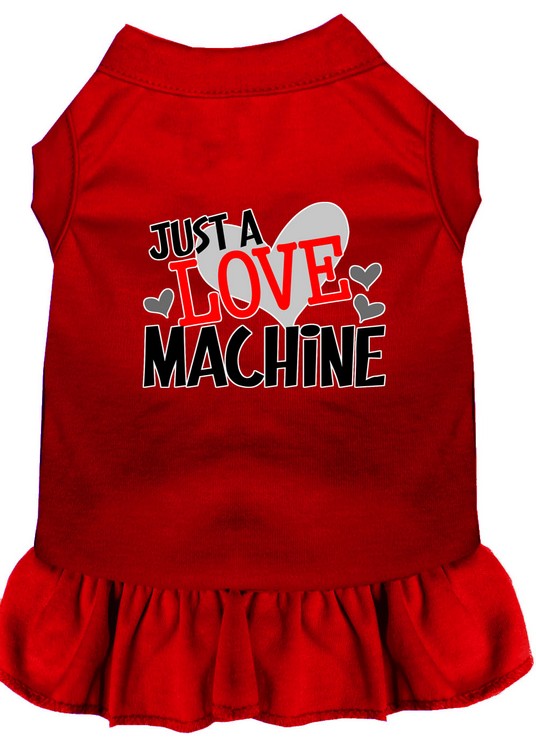 Love Machine Screen Print Dog Dress Red XL